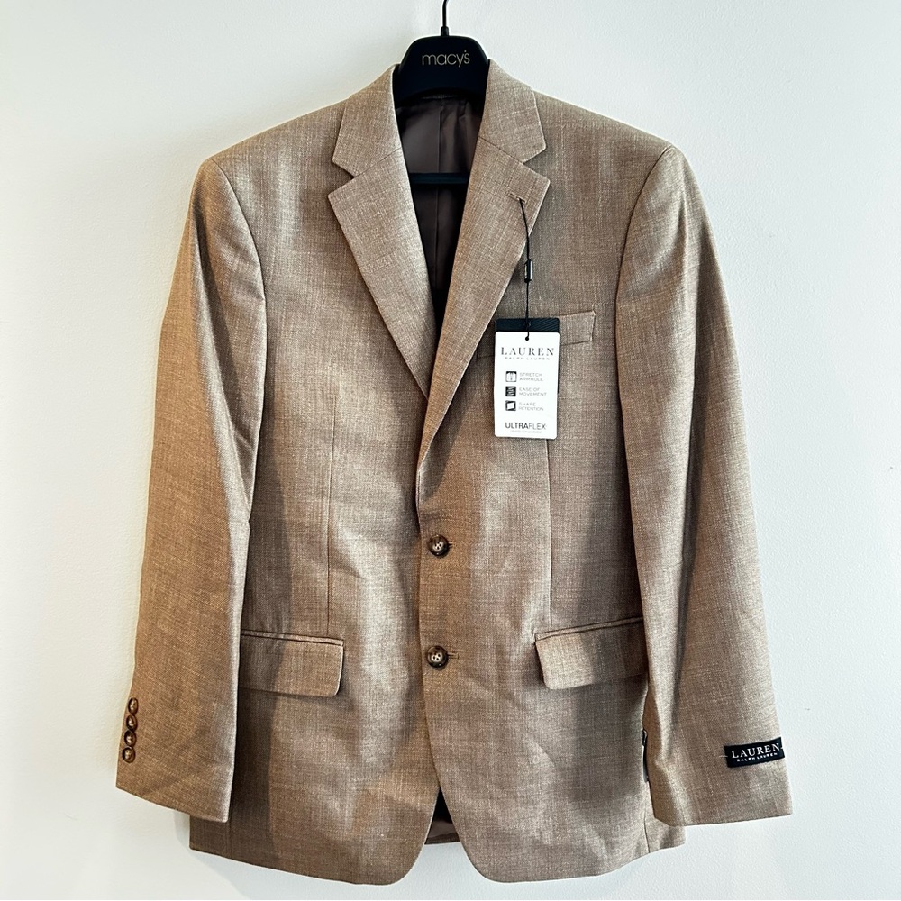 Lauren Ralph Lauren Tan Men's Blazer, UltraFlex, size 38, new with tags - Picture 2 of 11